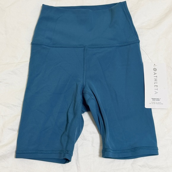 Athleta Pants - Athleta Transcend 7" Bike Short Womens XXS Blue High Rise Yoga Athletic Blue